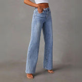 Jeans med hög midja och rak passform