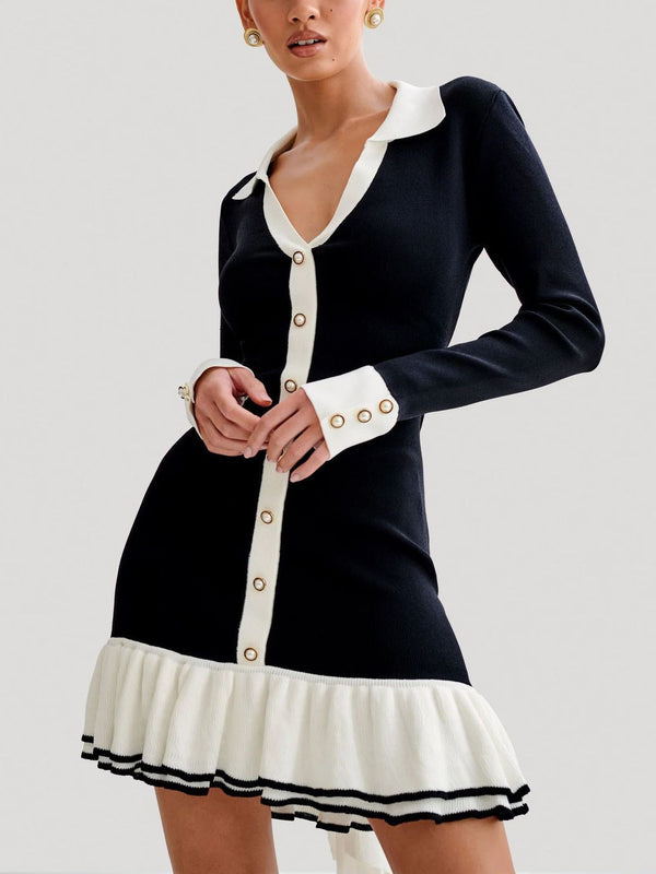Elegant volangklänning i minilängd